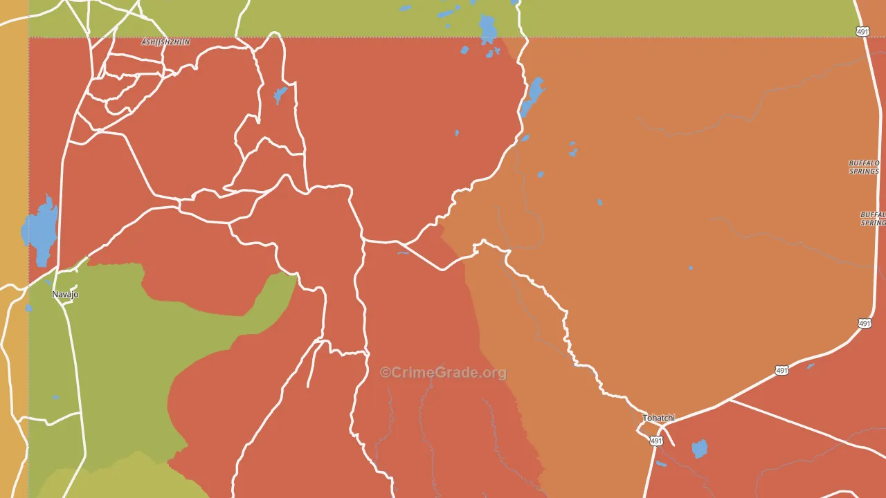 Tohatchi, NM Map of Drug-Related Crime Rates