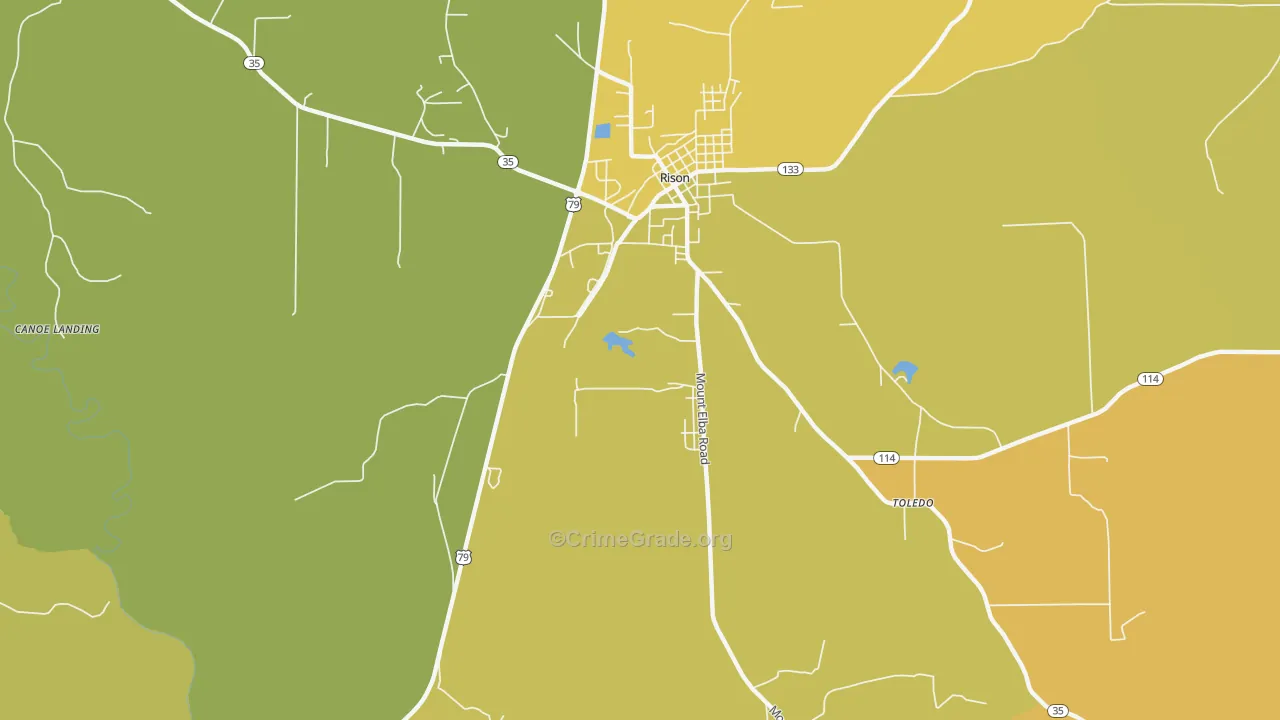 Toledo, AR Map of Drug-Related Crime Rates