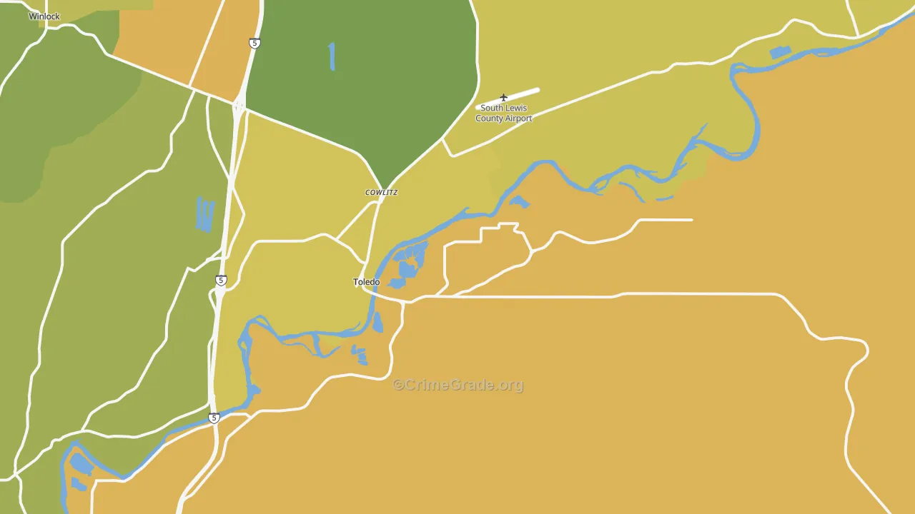 Toledo, WA Map of Drug-Related Crime Rates