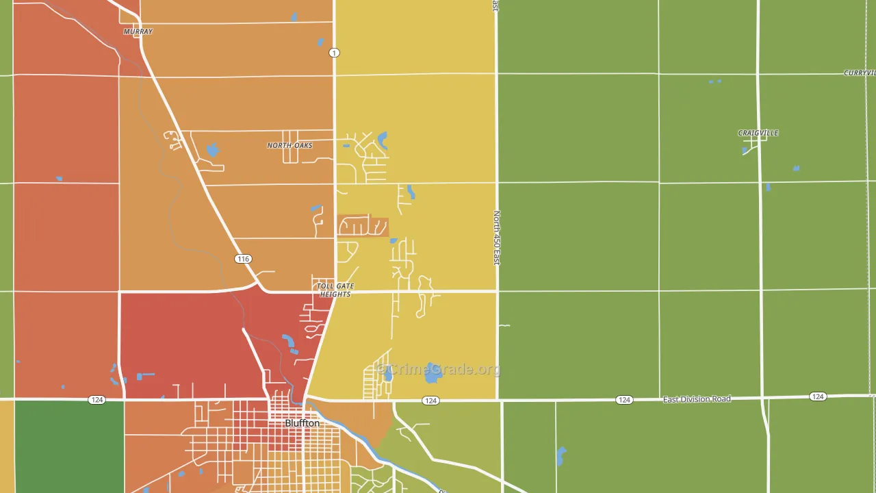 Toll Gate Heights, IN Map of Drug-Related Crime Rates