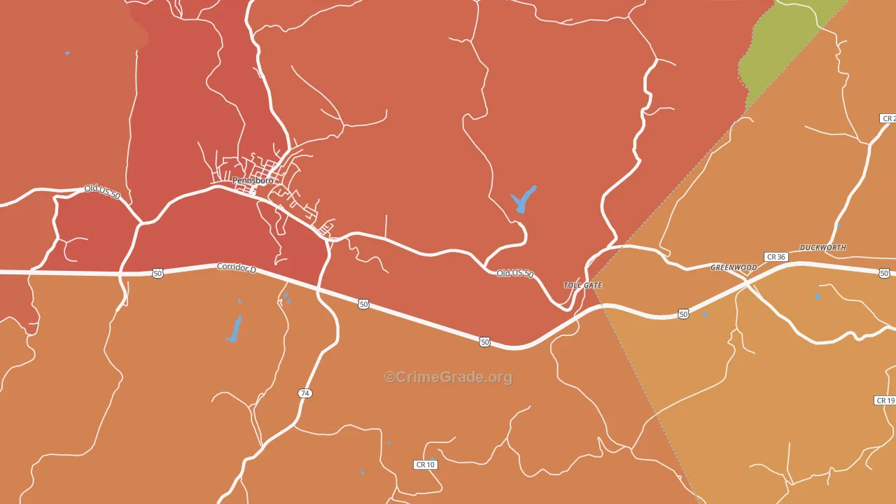 Toll Gate, WV Map of Drug-Related Crime Rates