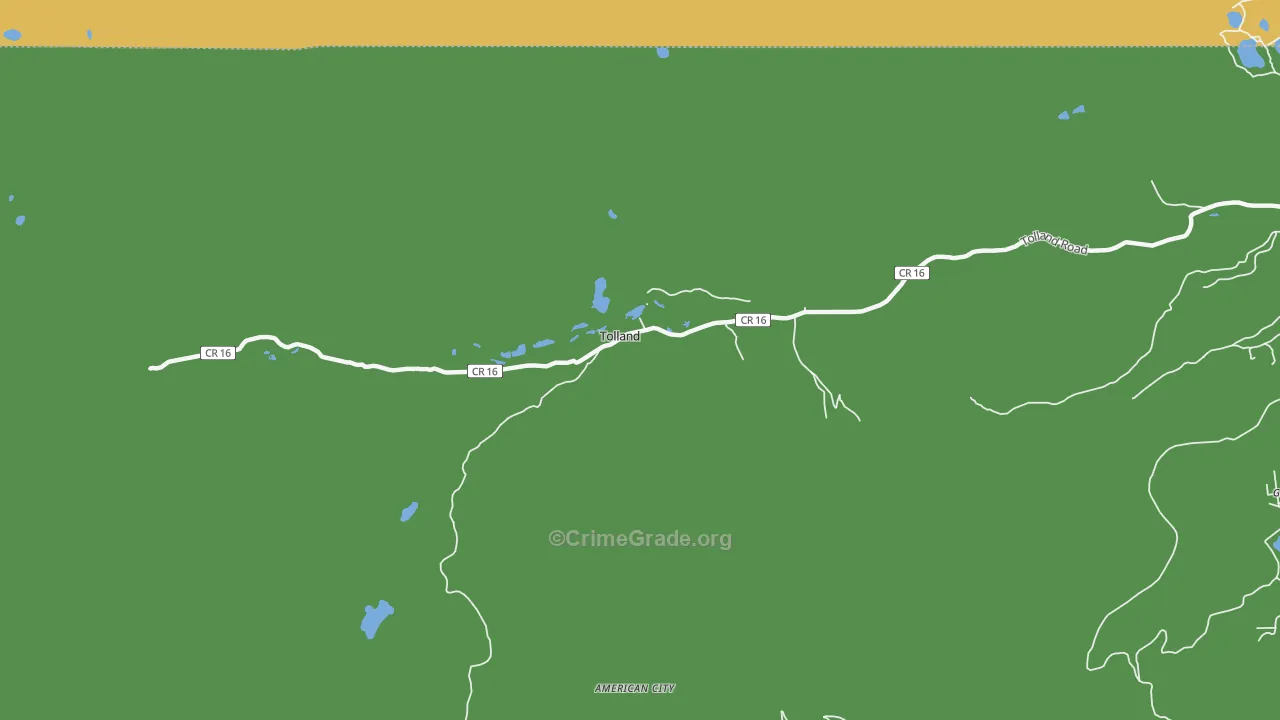 Tolland, CO Map of Drug-Related Crime Rates