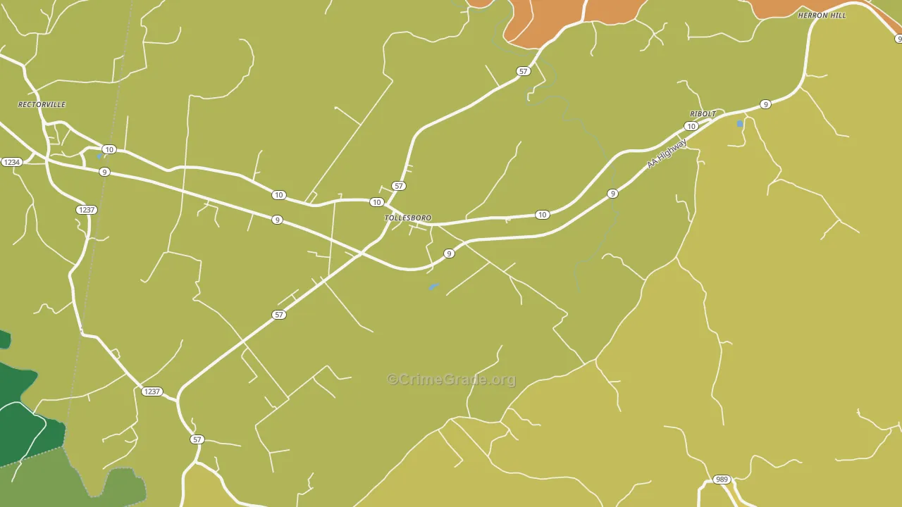 Tollesboro, KY Map of Drug-Related Crime Rates