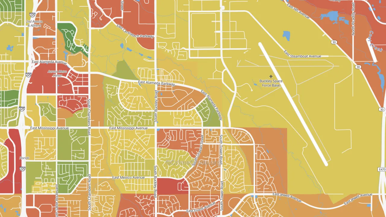 Tollgate Overlook, Aurora, CO Map of Drug-Related Crime Rates