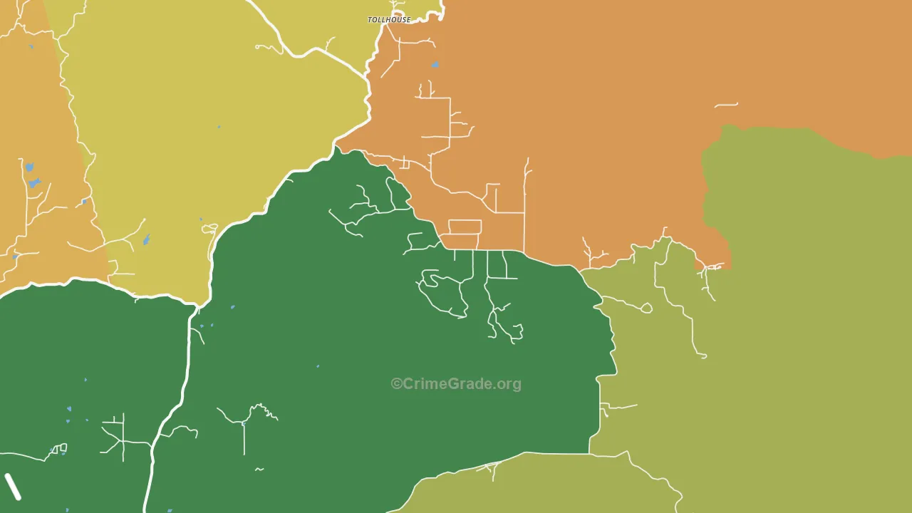 Tollhouse, CA Map of Drug-Related Crime Rates