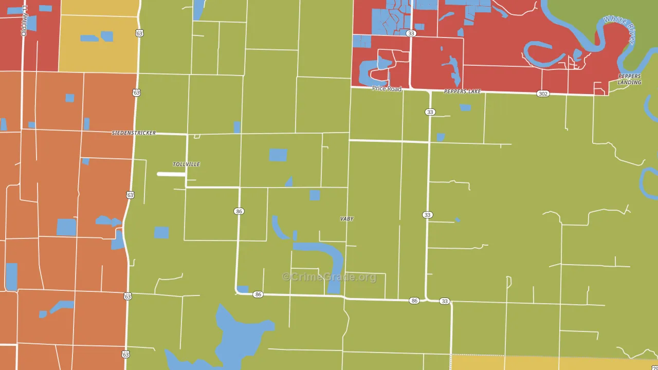Tollville, AR Map of Drug-Related Crime Rates