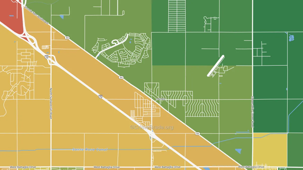 Toltec, AZ Map of Drug-Related Crime Rates