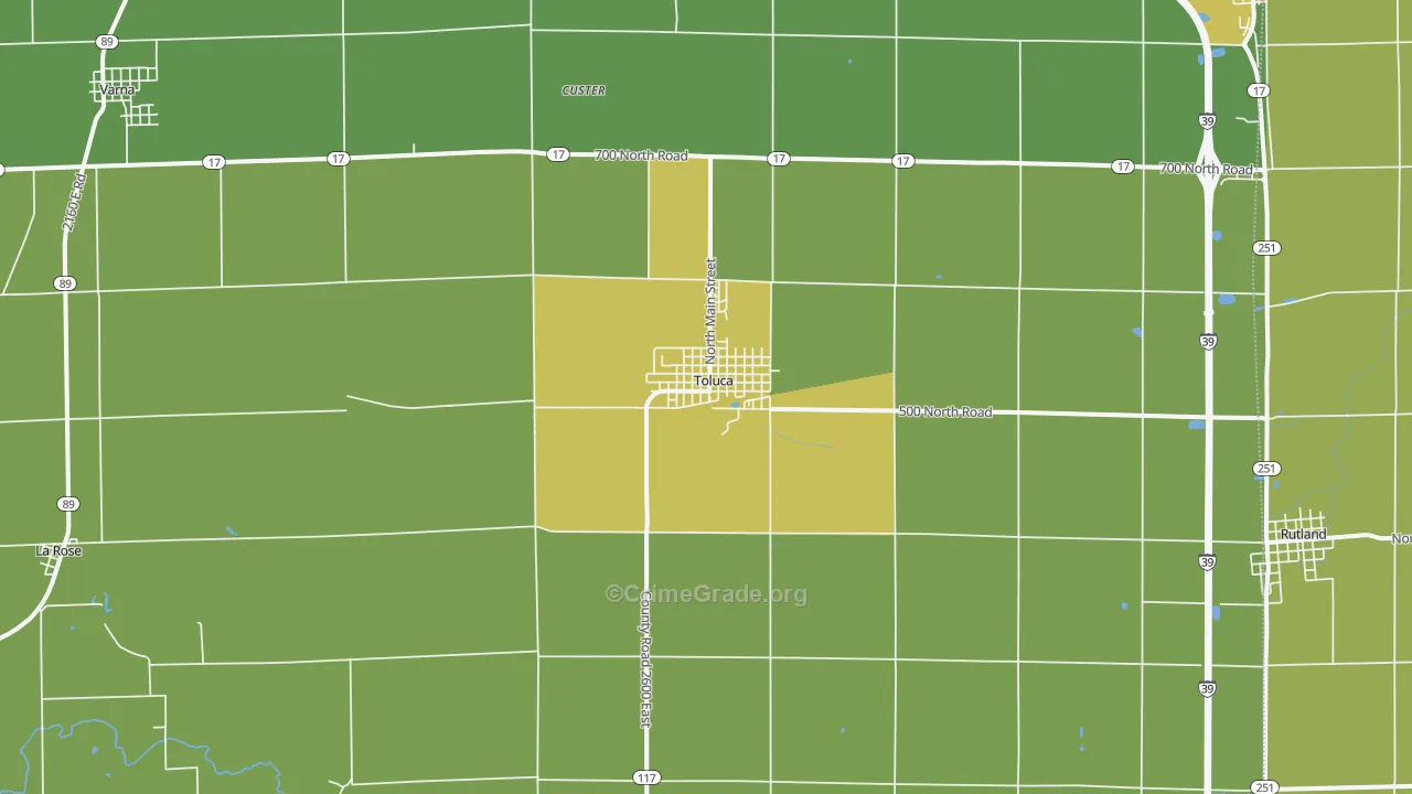 Toluca, IL Map of Drug-Related Crime Rates