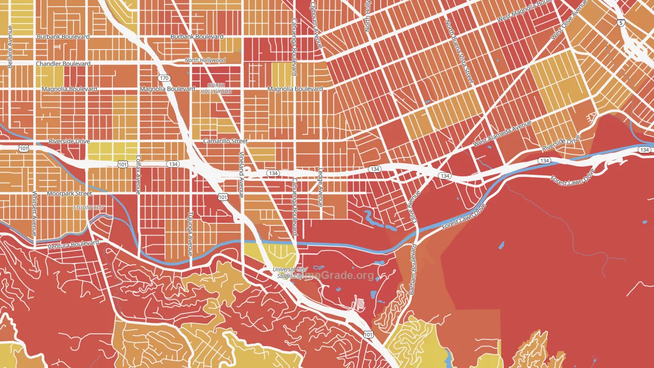 Toluca Lake, North Hollywood, CA Map of Drug-Related Crime Rates
