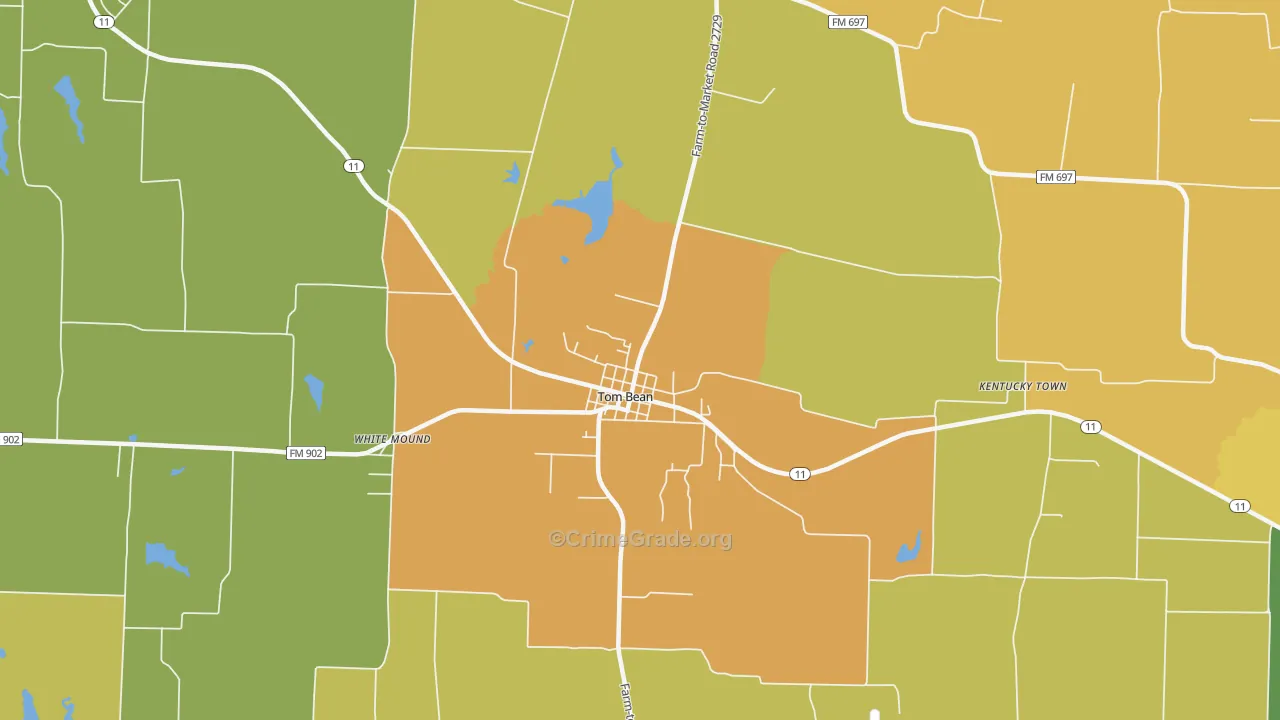 Tom Bean, TX Map of Drug-Related Crime Rates