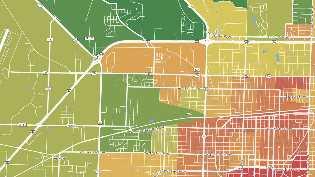Tom Watkins, Springfield, MO Map of Drug-Related Crime Rates
