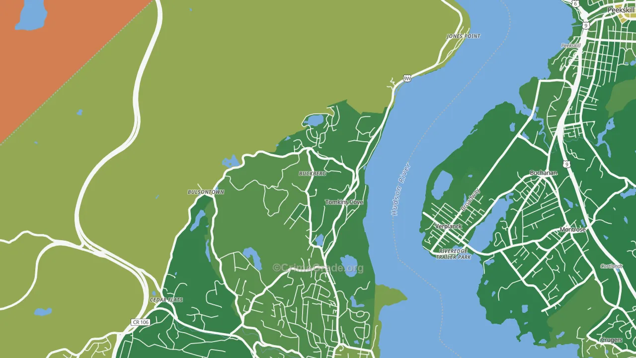 Tomkins Cove, NY Map of Drug-Related Crime Rates