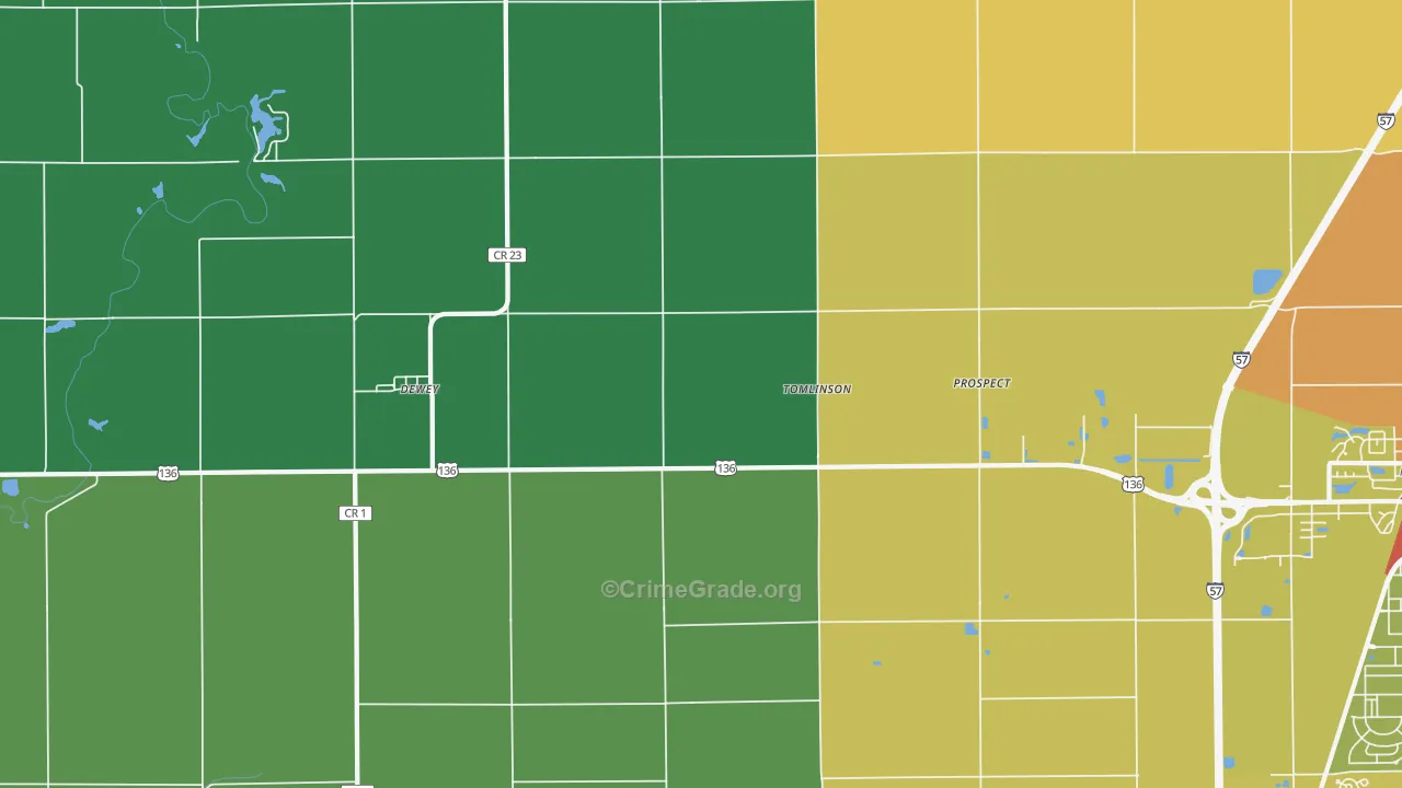 Tomlinson, IL Map of Drug-Related Crime Rates