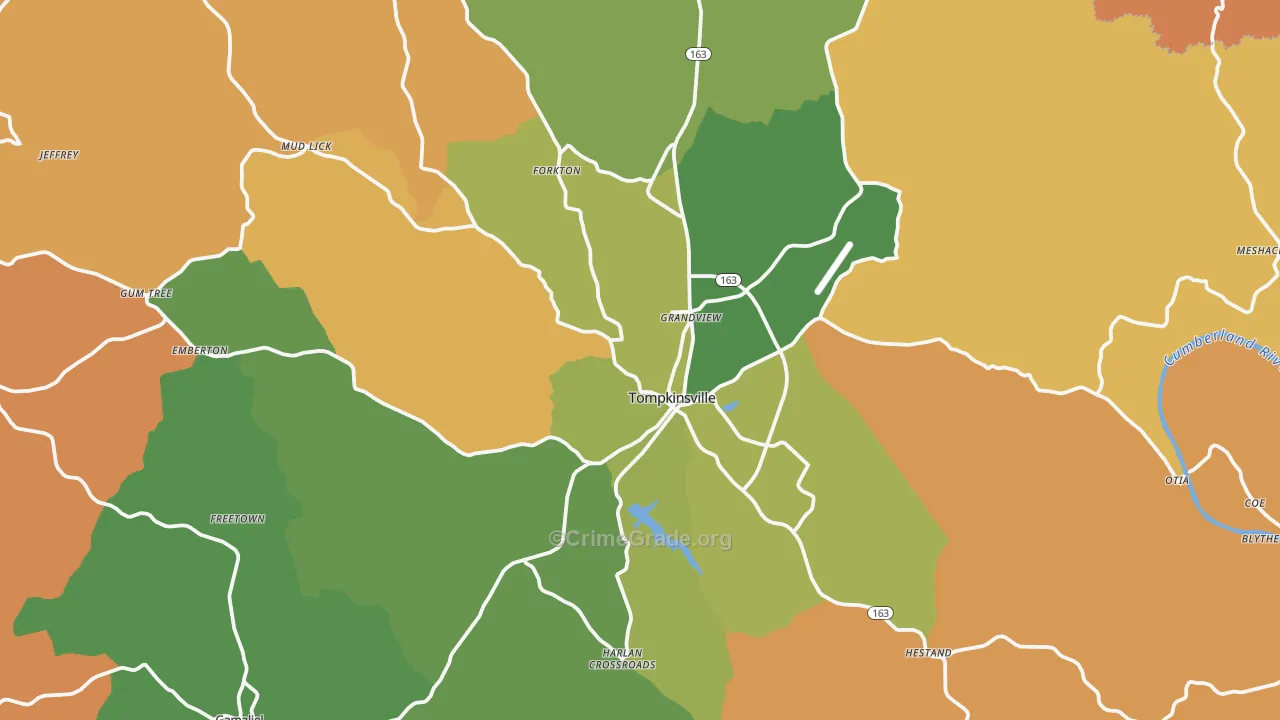 Tompkinsville, KY Map of Drug-Related Crime Rates
