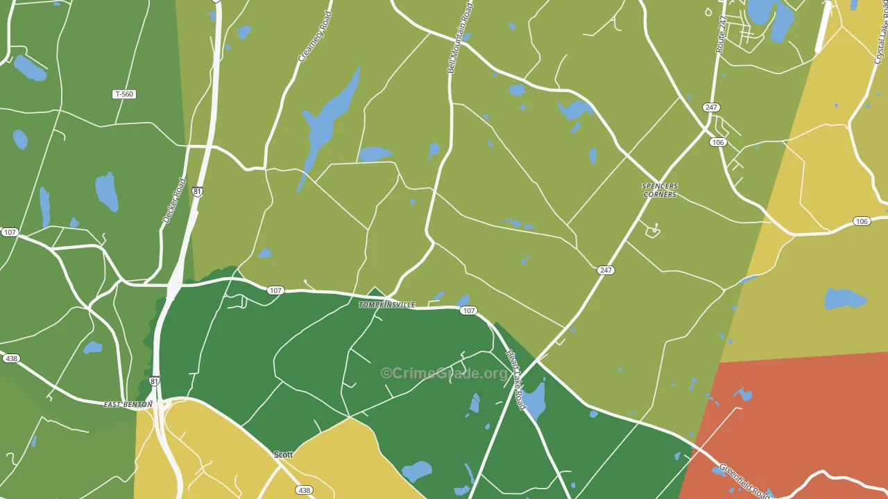 Tompkinsville, PA Map of Drug-Related Crime Rates