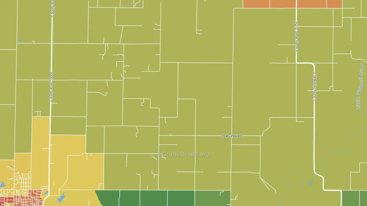 Toms Prairie, IL Map of Drug-Related Crime Rates