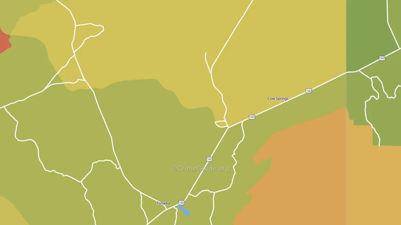 Tonalea, AZ Map of Drug-Related Crime Rates