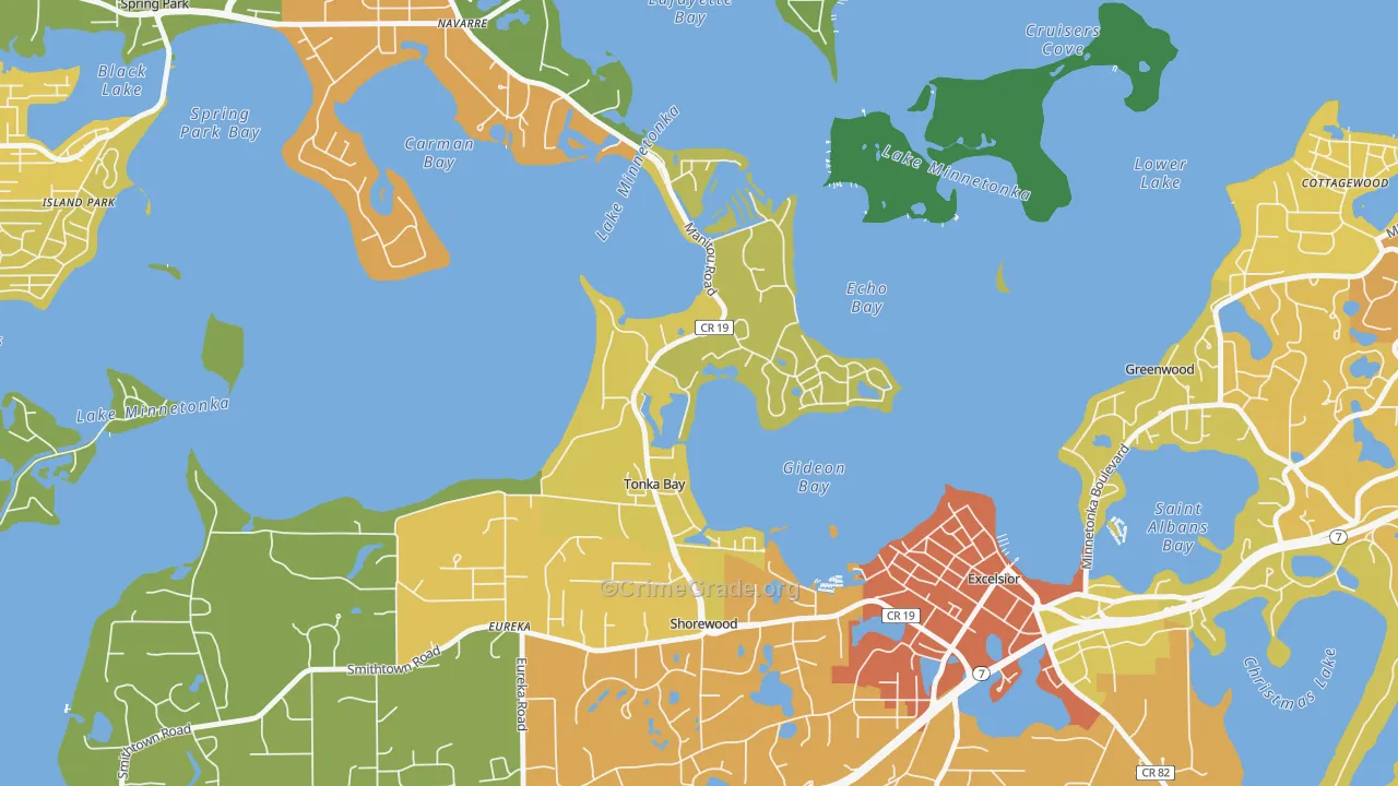 Tonka Bay, MN Map of Drug-Related Crime Rates