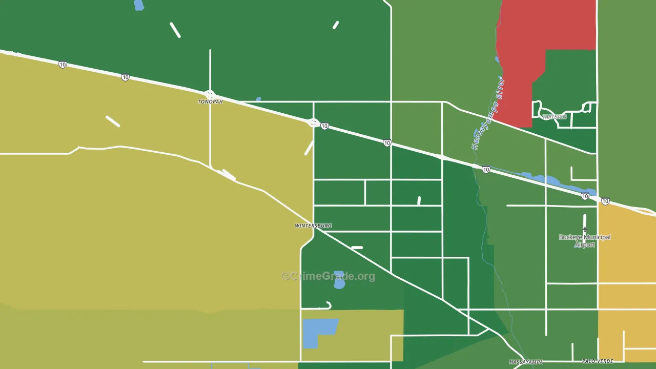 Tonopah, AZ Map of Drug-Related Crime Rates