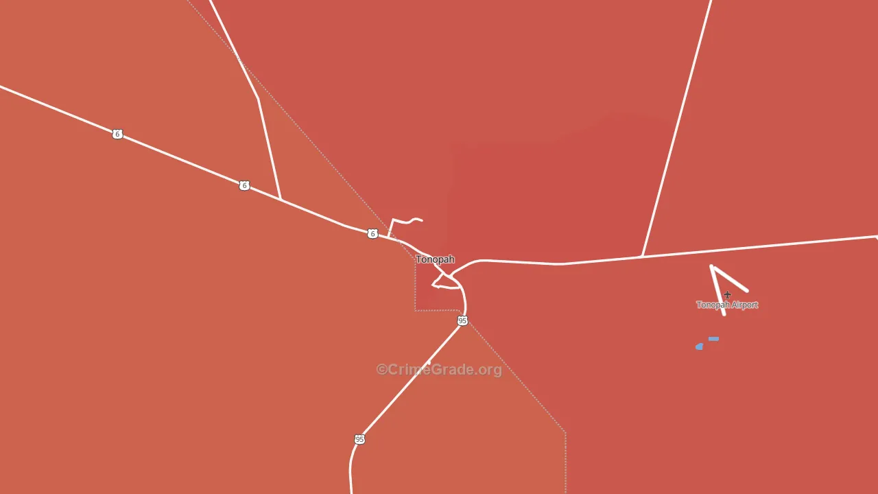 Tonopah, NV Map of Drug-Related Crime Rates