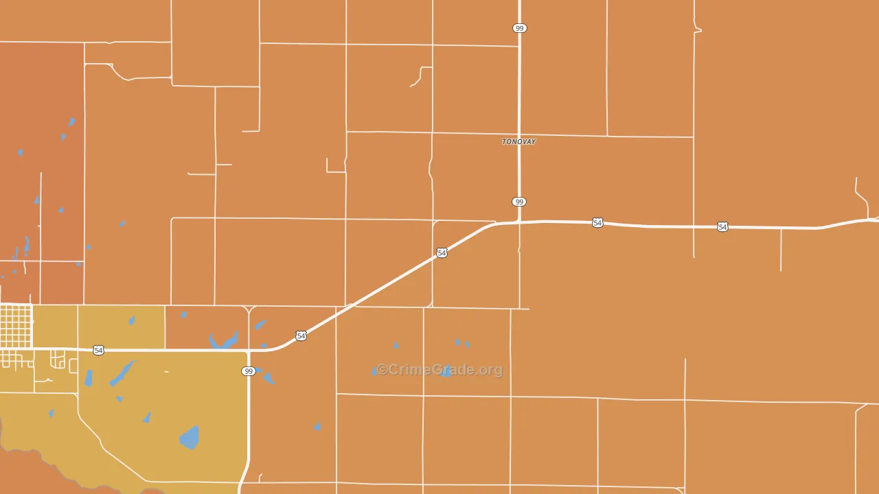 Tonovay, KS Map of Drug-Related Crime Rates