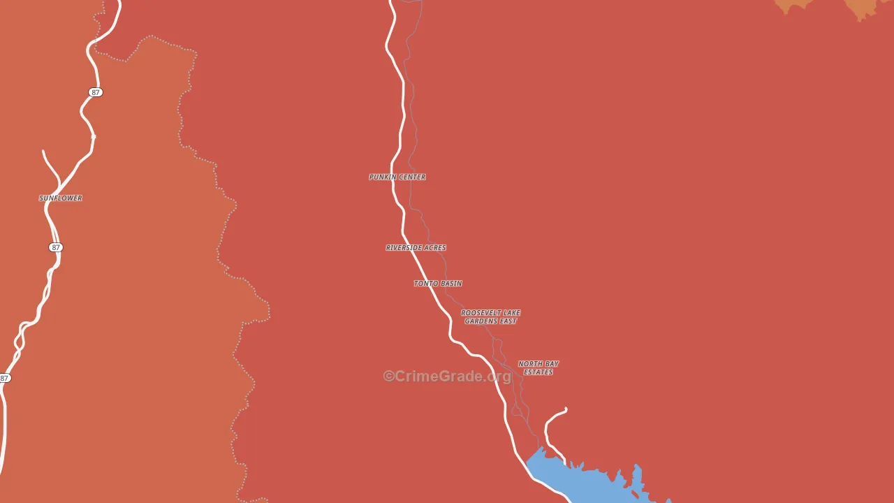 Tonto Basin, AZ Map of Drug-Related Crime Rates
