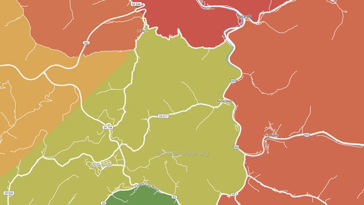 Tookland, VA Map of Drug-Related Crime Rates