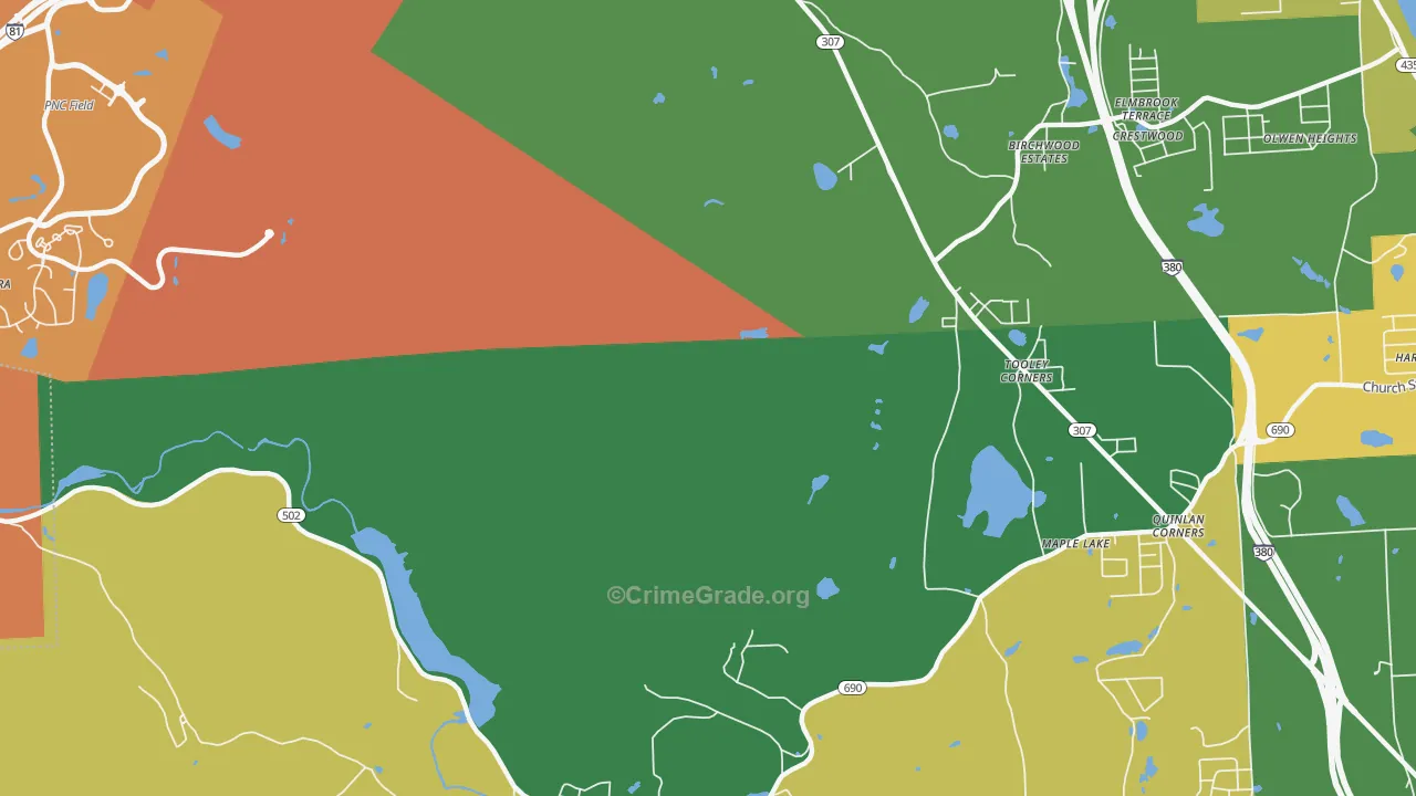 Tooley Corners, PA Map of Drug-Related Crime Rates