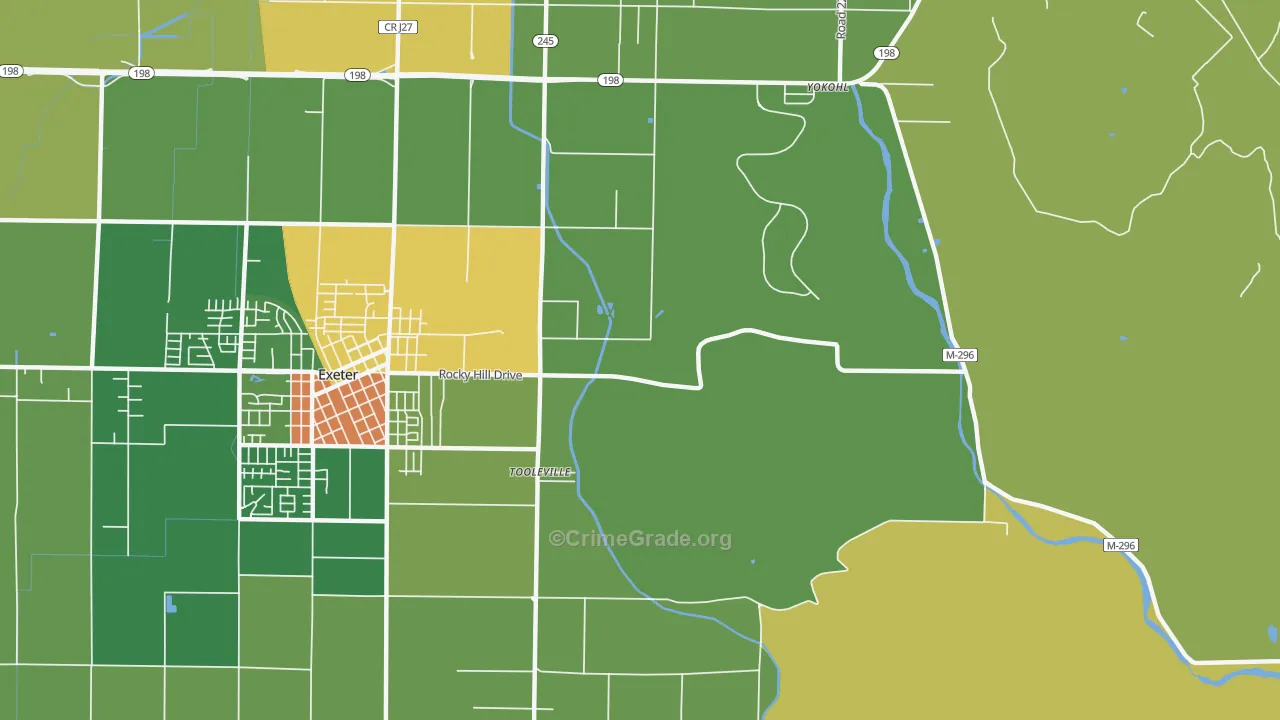 Toolville, CA Map of Drug-Related Crime Rates