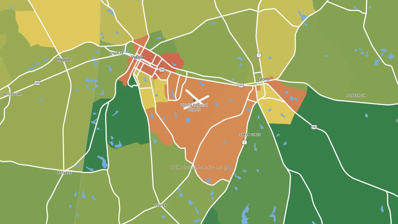 Toombs County, GA Map of Drug-Related Crime Rates