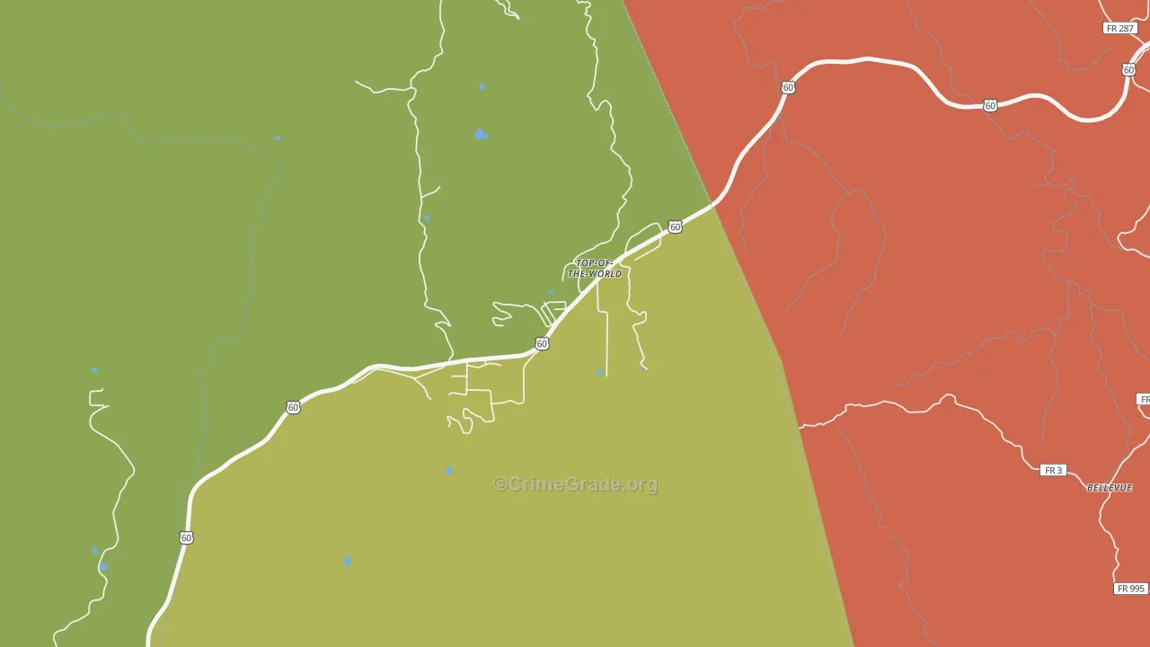 Top-of-the-World, AZ Map of Drug-Related Crime Rates
