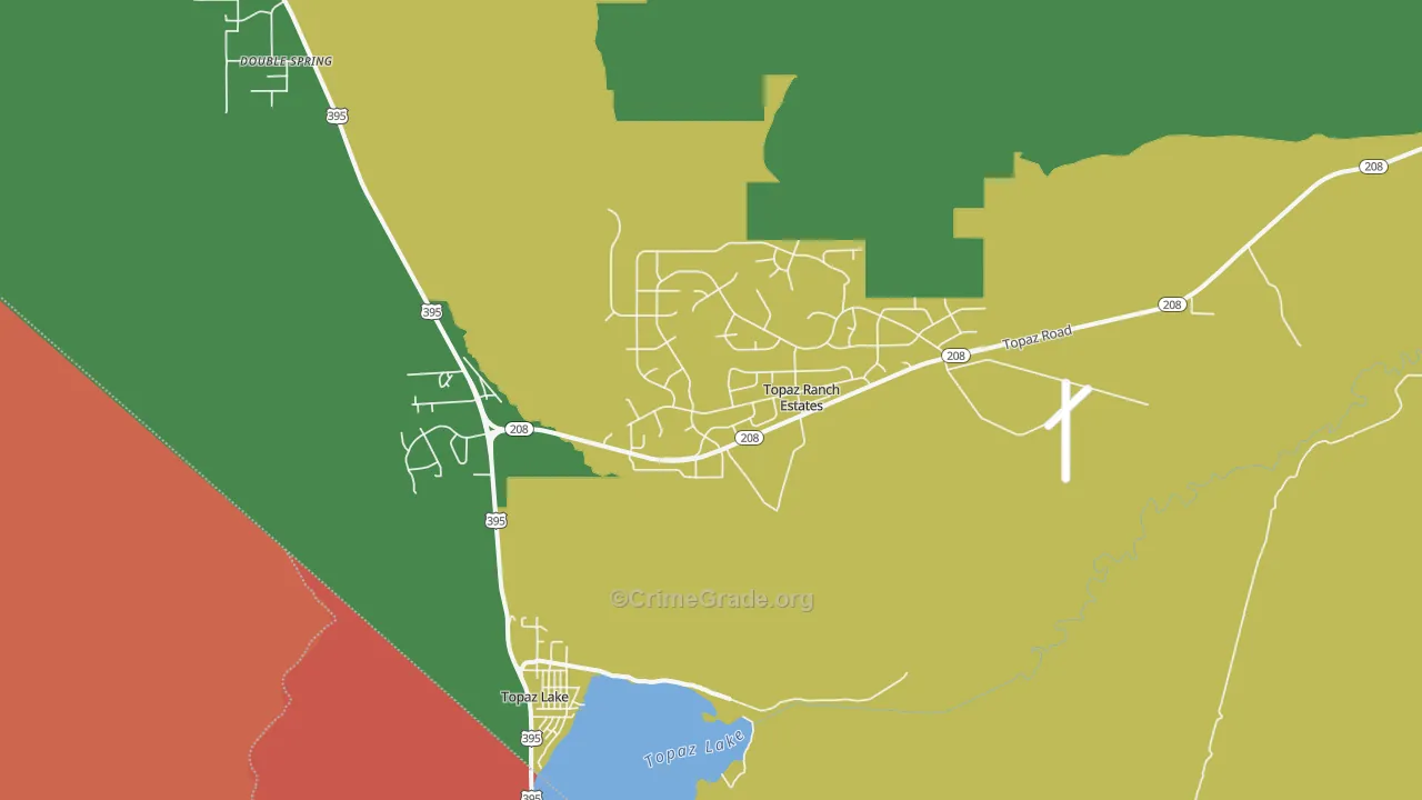 Topaz Lake, NV Map of Drug-Related Crime Rates