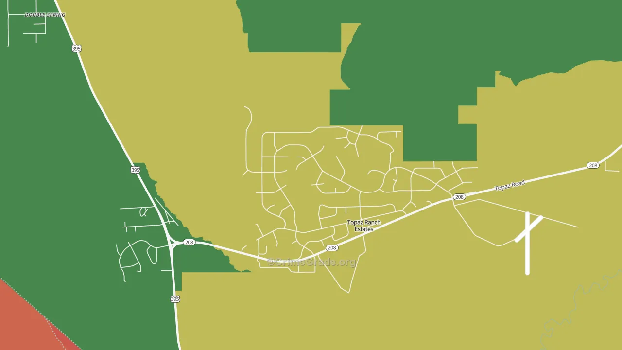 Topaz Ranch Estates, NV Map of Drug-Related Crime Rates