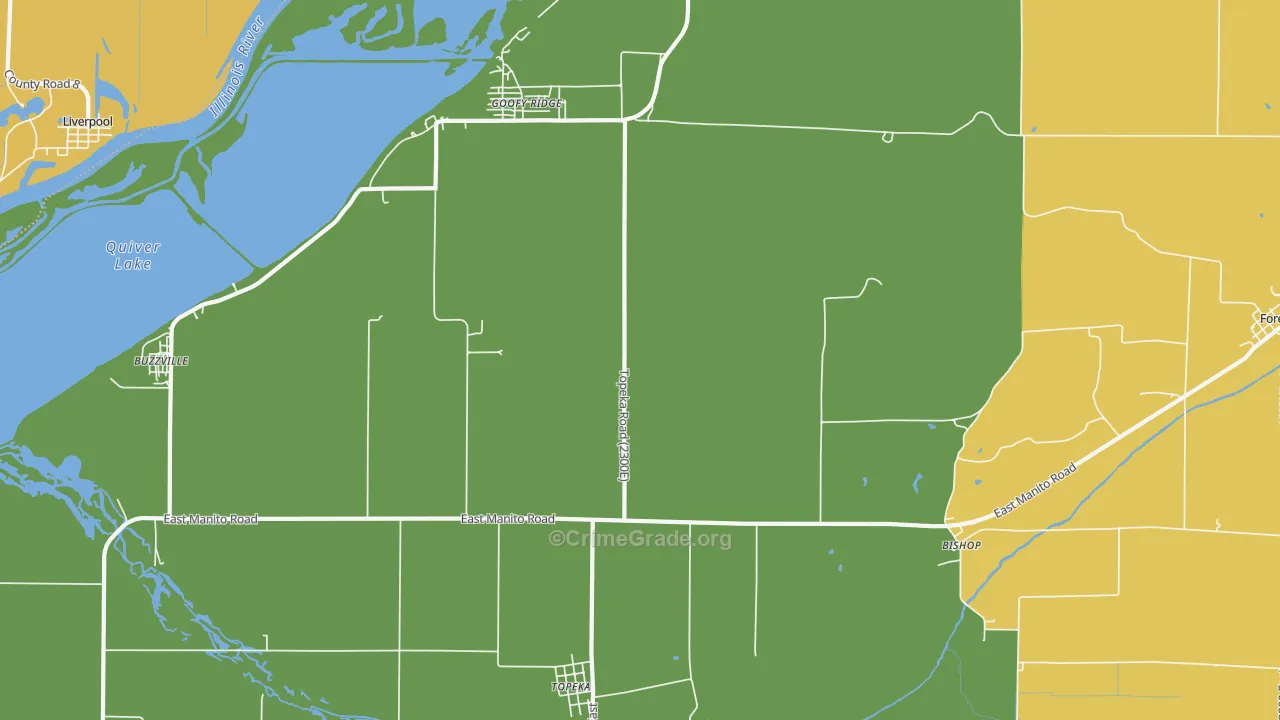 Topeka, IL Map of Drug-Related Crime Rates