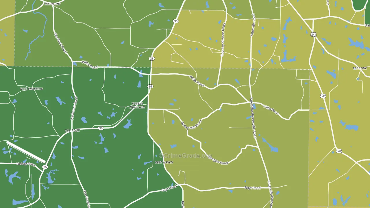Topeka Junction, GA Map of Drug-Related Crime Rates