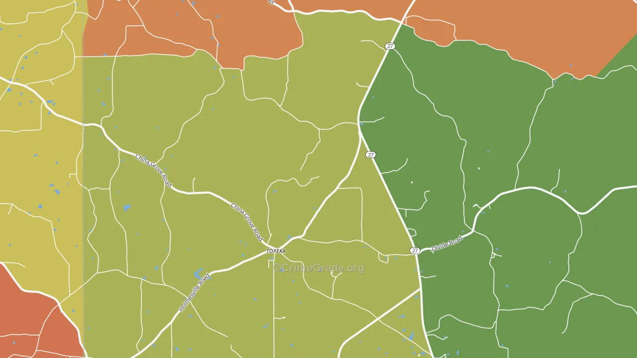 Topeka, MS Map of Drug-Related Crime Rates