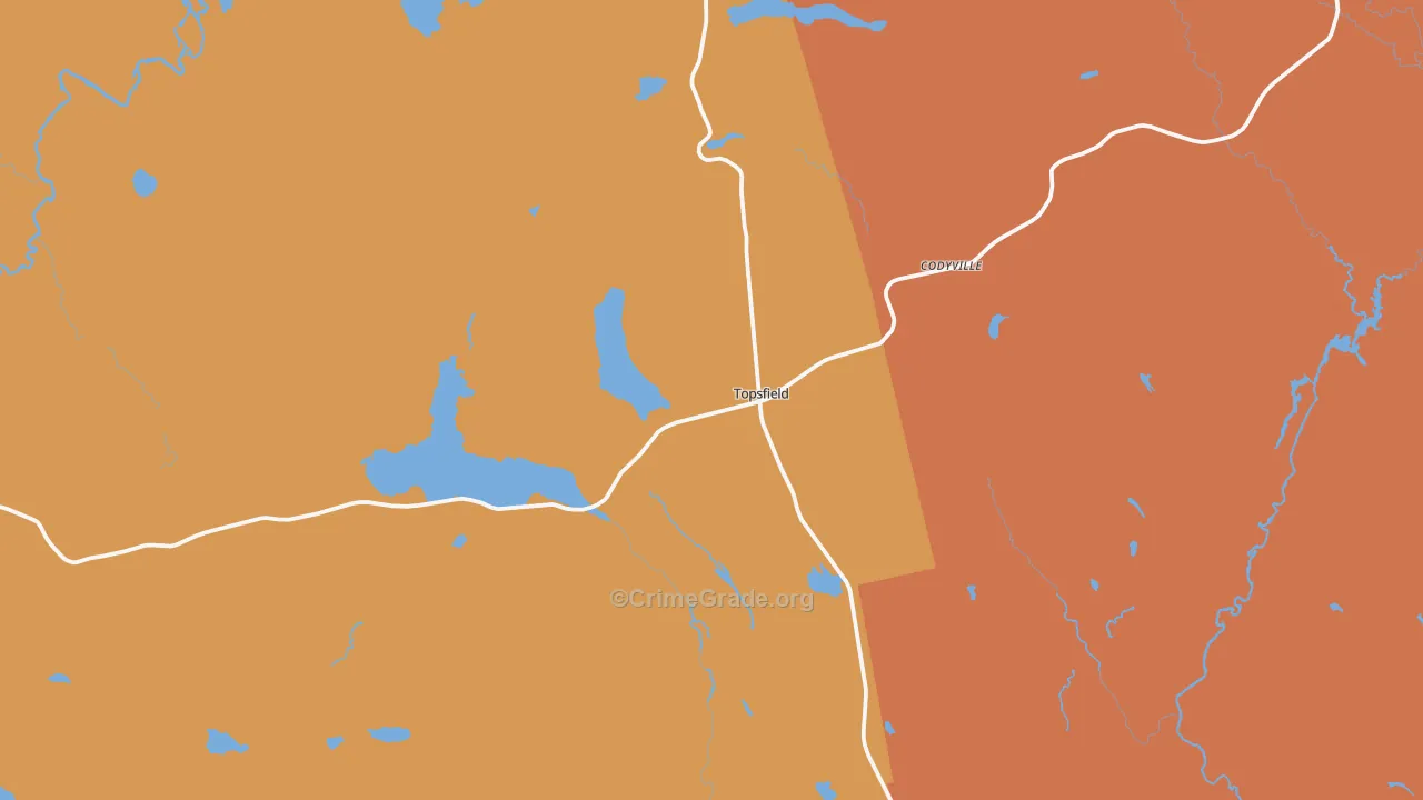 Topsfield, ME Map of Drug-Related Crime Rates