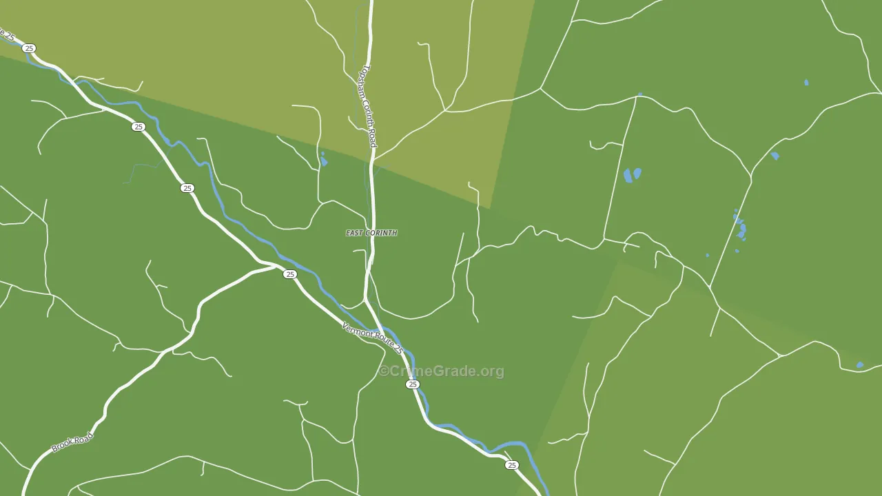Topsham Four Corners, VT Map of Drug-Related Crime Rates