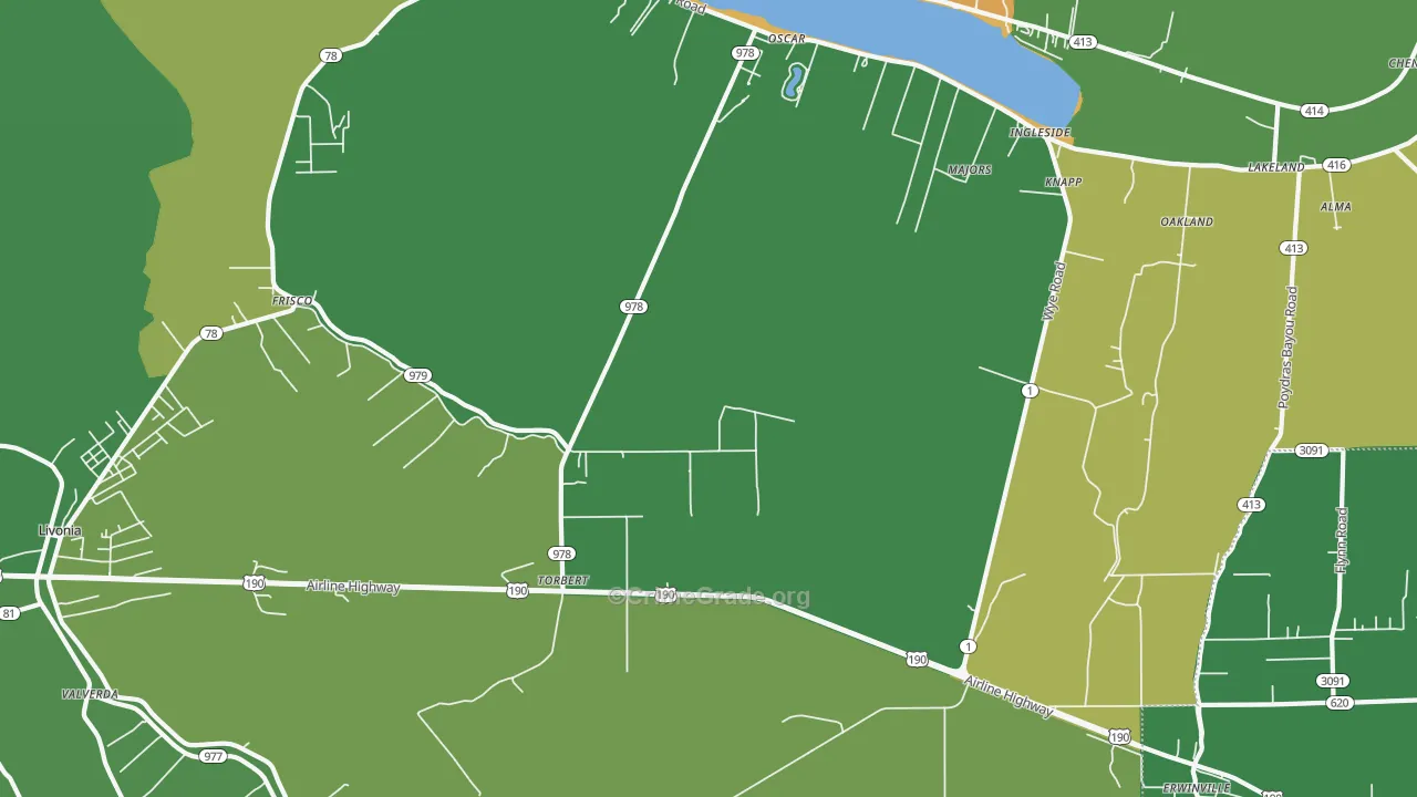 Torbert, LA Map of Drug-Related Crime Rates