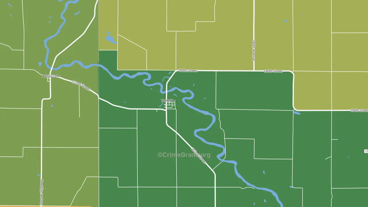 Toronto, IA Map of Drug-Related Crime Rates