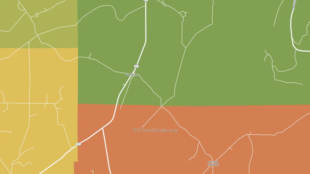 Torpedo, PA Map of Drug-Related Crime Rates