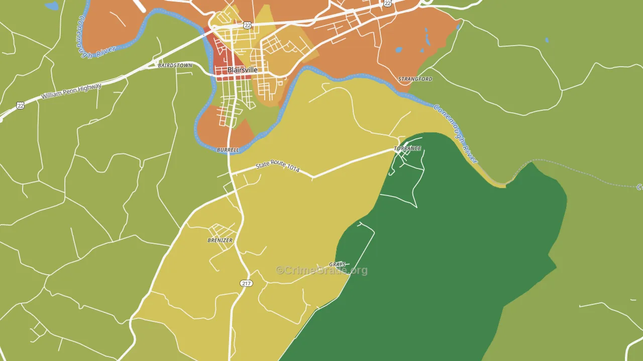 Torrance, PA Map of Drug-Related Crime Rates