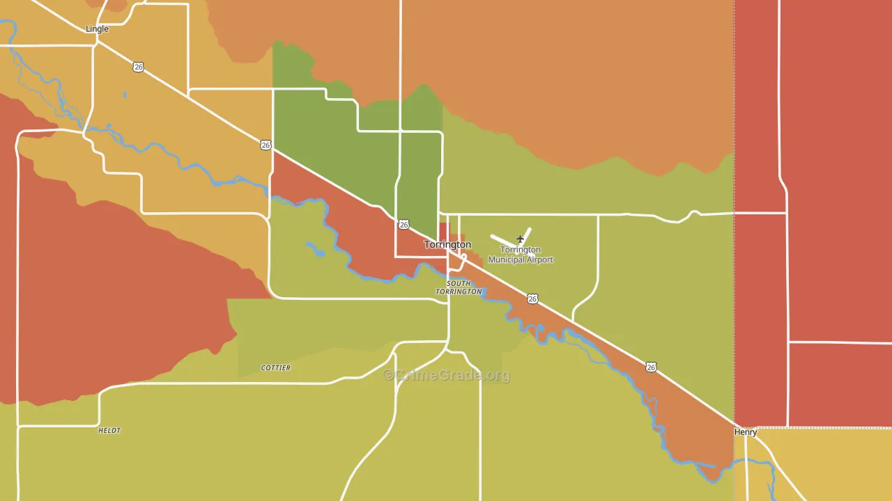 Torrington, WY Map of Drug-Related Crime Rates