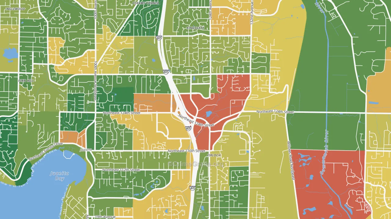 Totem Lake, Kirkland, WA Map of Drug-Related Crime Rates