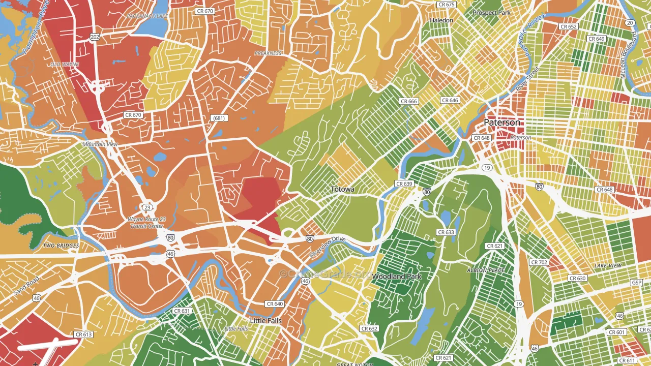Totowa, NJ Map of Drug-Related Crime Rates