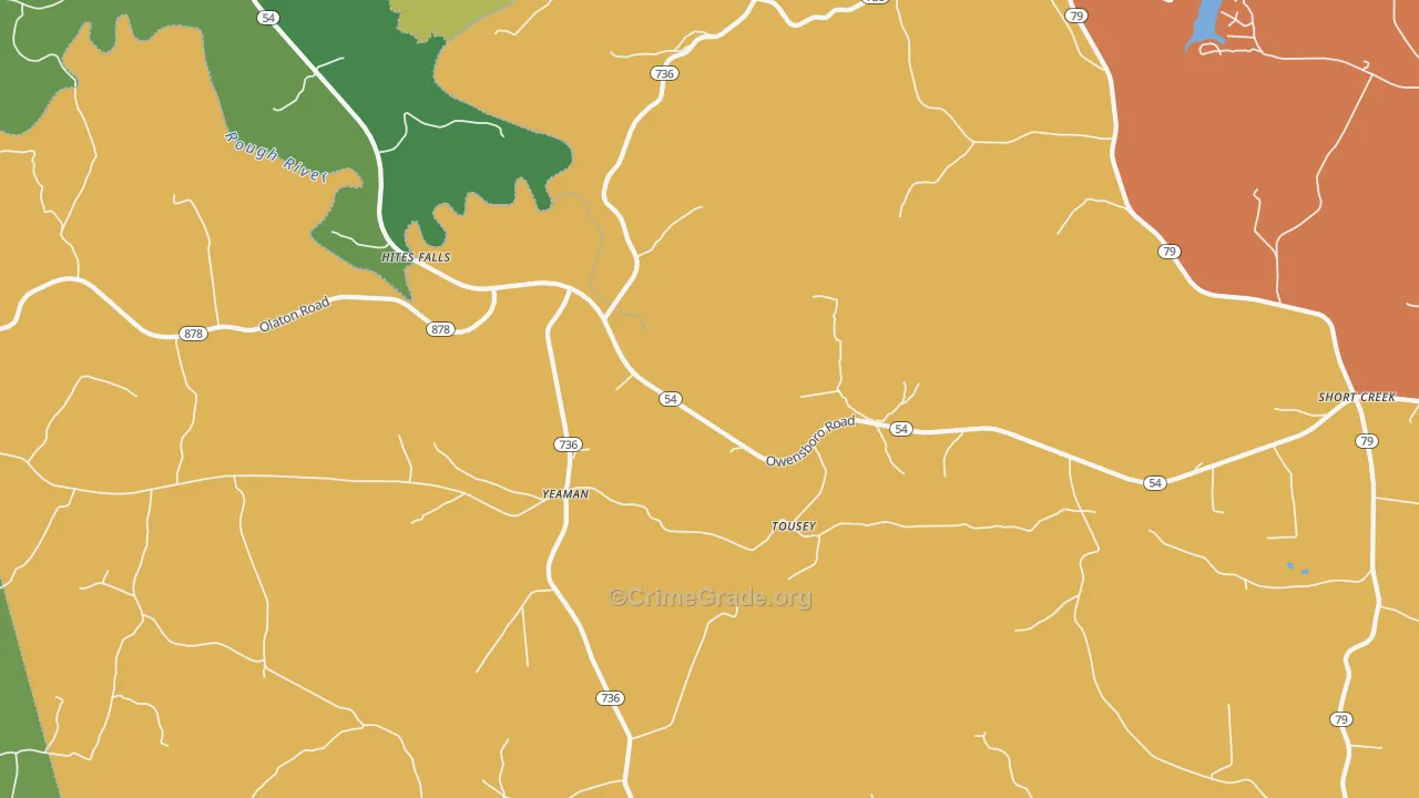 Tousey, KY Map of Drug-Related Crime Rates