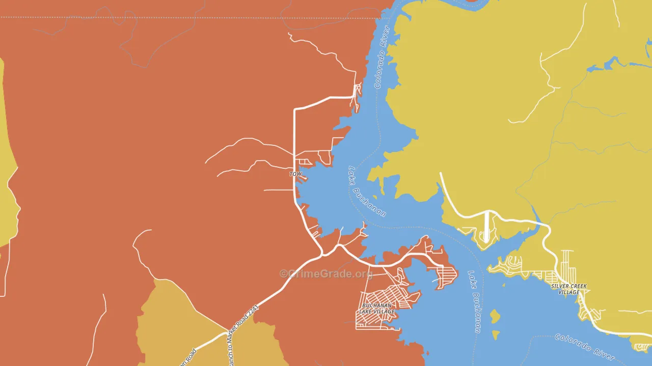 Tow, TX Map of Drug-Related Crime Rates