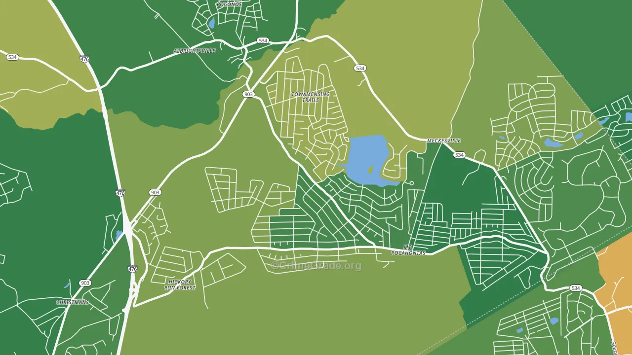 Towamensing Trails, PA Map of Drug-Related Crime Rates