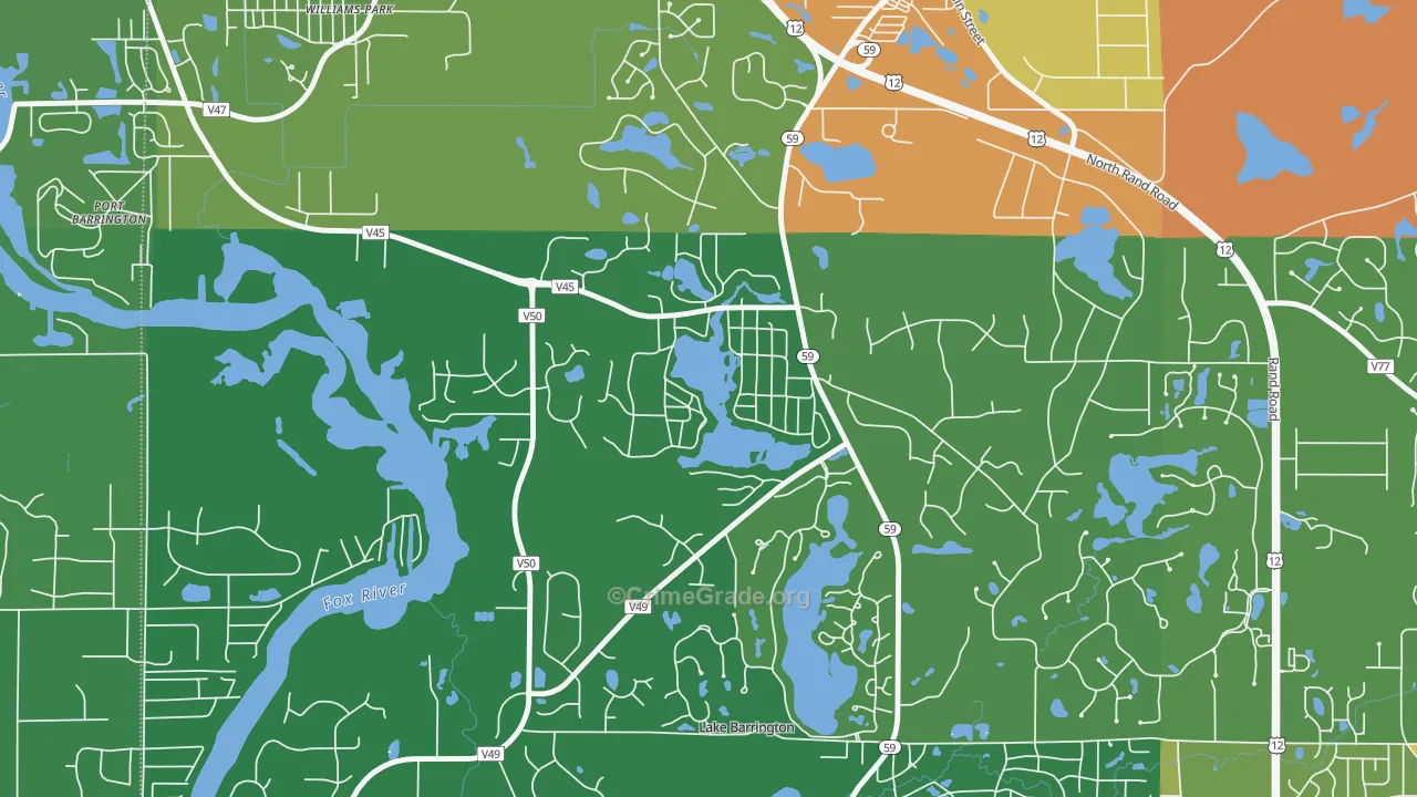 Tower Lakes, IL Map of Drug-Related Crime Rates