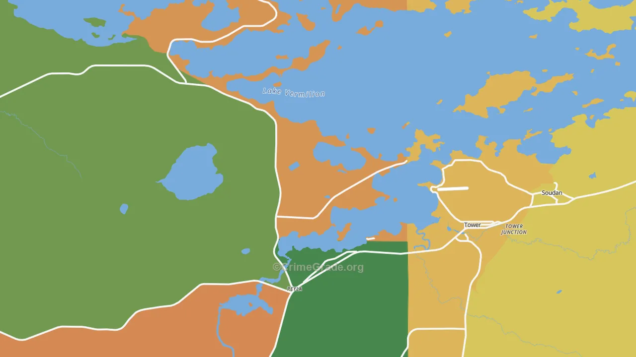 Tower, MN Map of Drug-Related Crime Rates